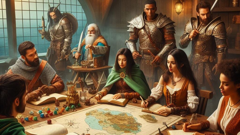 Principais RPGs de mesa atuais como Dungeons & Dragons, Pathfinder e Vampiro: A Máscara