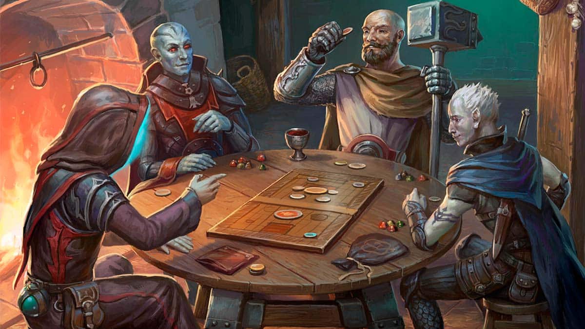Principais RPGs de mesa atuais como Dungeons & Dragons, Pathfinder e Vampiro: A Máscara