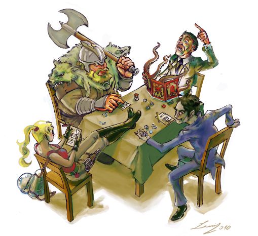 Personagens de RPG com habilidades únicas, interagindo em combate com estratégias dinâmicas e personalizadas.